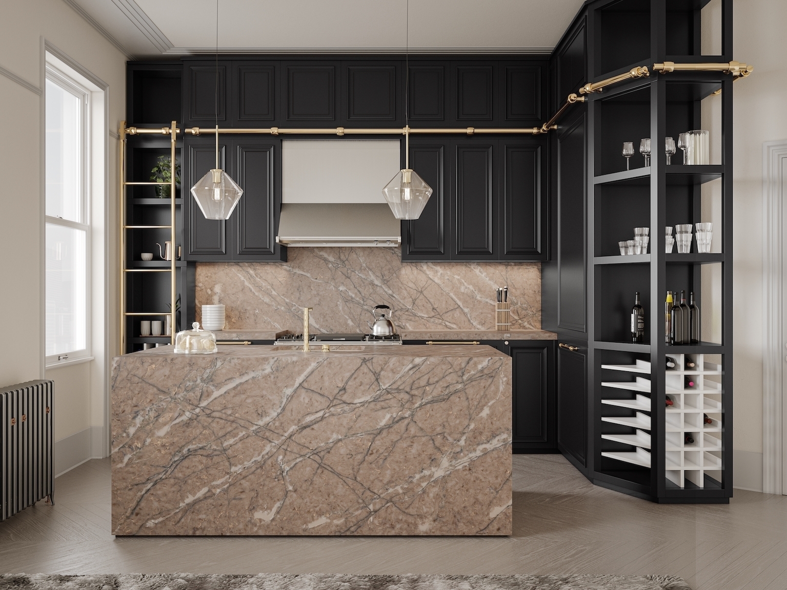 Кварцевый агломерат Golden Gate Quantra Quartz